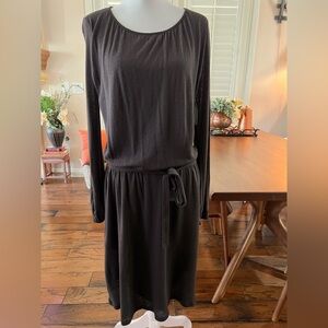 Velvet Graham Spencer Brown Knit Belted Midi Dress Soft Long Sleeve Sz S NWT